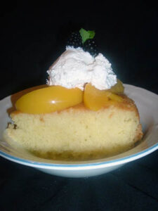 Golden Cake with Peaches